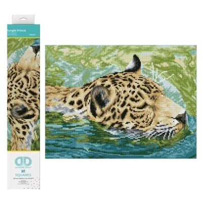 Imagen de DIAMOND DOTZ Leopard Squares DQ8 Kit intermedio, Color Jungle Prince, 41 x 31cm (DQ8.012)