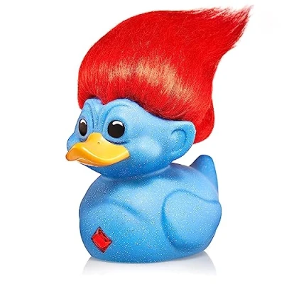 Imagen de TUBBZ First Edition Figura de Pato Goma, Vinilo con Lentejuelas, Color Azul Purpurina, Producto Oficial Trolls TV, películas y Videojuegos
