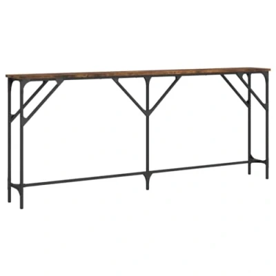 Imagen de vidaXL Mesa Consola, de Sofá, Mesita Auxiliar, Decorativa para Salón Pasillo Recibidor Entrada, Madera Ingeniería Roble Ahumado