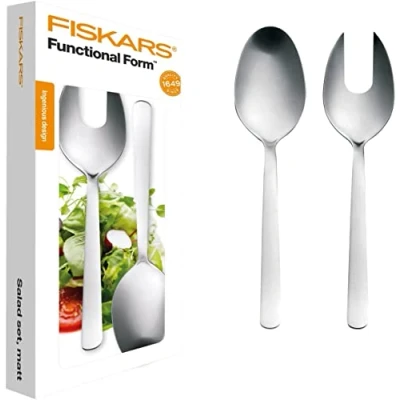 Imagen de Fiskars Set para Ensalada, 2 Unidades, Acero, Plata/Mate, Functional Form, 1002960