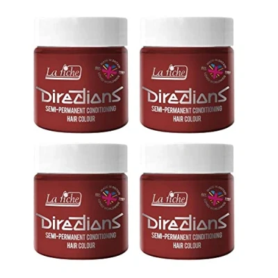 Imagen de 4 x La Riche Directions Semi Permanent Hair Color Bote de 100 ml (Pillarbox Red)