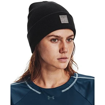Imagen de Under Armour Gorro con puño de Medio Tiempo, Mujer, (001) Black Pewter Ghost Gray, Talla única