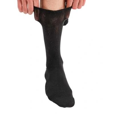 Imagen de 6 pares de calcetines bambú para diabéticos sin costuras, color negro o blanco, cintura cómoda, goma, hombre y mujer, transpirables (FR/ES, Números, 41, 45, Regular, Negro)