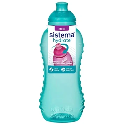 Imagen de Sistema Twist &#039;n&#039; Sip Squeeze Botella de agua para niños a prueba fugas 330 ml Sin BPA Colores variados