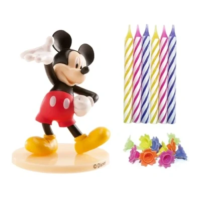 Imagen de dekora Velas de Cumpleaños Decorativas Sin Aroma Kit PVC Mickey con 10 para Tartas Diseño Atractivo