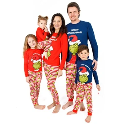 Imagen de El Grinch Matching Family Pajama Navideños Adultos Niños Ajustados