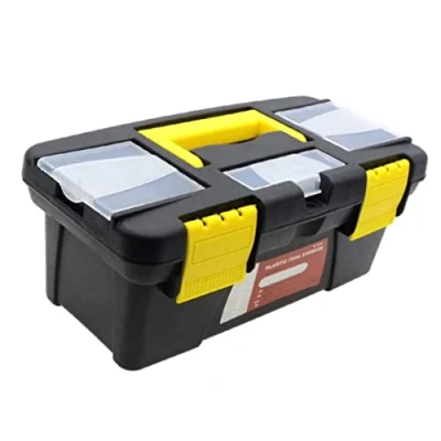 Imagen de Portable Toolbox de 10 pulgadas 2 capas plástico Herramienta almacenamiento tórax con caja herramientas compartimento
