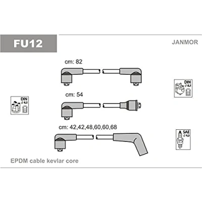 Imagen de JANMOR FU12 Juego de Cables Encendido FORD: Sierra Mk2 Berlina, Capri III, Hatchback