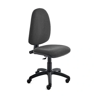 Imagen de Rocada Silla de Escritorio Oficina Color Gris despacho Cómoda, Ajustable y con Ruedas Regulable en Altura Tapizada Tela Ignífuga