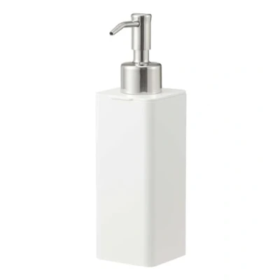Imagen de Yamazaki 5351 Tower Dispensador de jabón con Gancho película, Blanco, Resina ABS/Silicona/Acero Inoxidable, Minimalista, 5.5 x 7.5 19.5 cm
