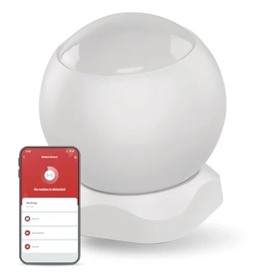Imagen de EMOS GoSmart Detector de Movimiento por Infrarrojos con aplicación, Sensor Zigbee para domótica, luz o Alarma, ángulo detección 90, Alcance 8 m, IP20