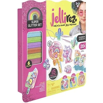 Imagen de Jellirez Glitter Set, crea tus joyas con gelatina y purpurina (Famosa JEL01000)