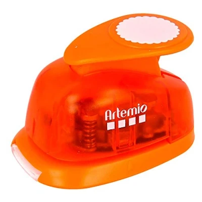 Imagen de Artemio Perforadora de 2,5 cm Palanca Roseta círculo Grande, Naranja