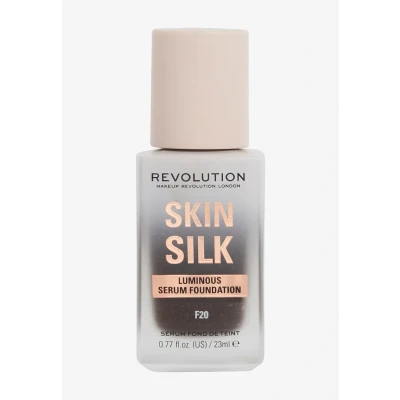 Imagen de Makeup Revolution, Skin Silk Serum Foundation, Light to Medium Coverage, Contains Hyaluronic Acid, F20, 23ml