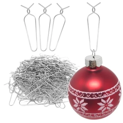 Imagen de com four® 150x Ganchos para Adornos de árboles Navidad colgadores Bolas rápidos Metal Reutilizables