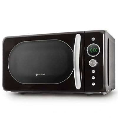 Imagen de Grunkel Microondas de 20L capacidad MW 20 con diseño vintage y 5 niveles potencia Función descongelación temporizador 700W (Negro Digital)