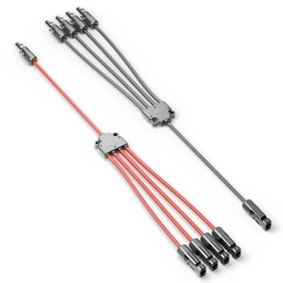 Imagen de deleyCON Cable Solar Y Adaptador 4/1 4mm² Enchufe PV4 / T Adapter IP68 1500V (M/FFFF, F/MMMM) Para Sistema Solar, Panel PV, Fotovoltaico (60cm)