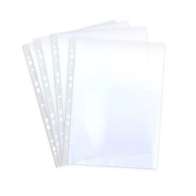 Imagen de Pack 10 Fundas Multitaladro Tamaño A4 (con 11 Taladros) REF.49610 80 Micras de Grosor, Extra Cristal Copy Safe by Office Box