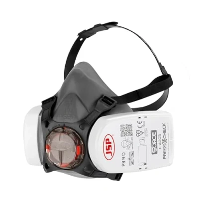 Imagen de JSP Mascarilla completa Force 8 TPE con filtros antipolvo de construcción Press To Check P3 ya incorporados (BHT0A3 0L5 N00)