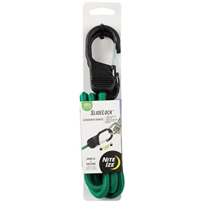 Imagen de Nite Ize BSL48 17 R3 Cordón de Bloqueo Deslizante, Amarre elástico mosquetón Acero Deslizante para Bloquear, 48 Pulgadas, Verde