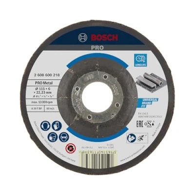 Imagen de Bosch 2 608 600 218 Disco de desbaste acodado Expert for Metal A 30 T BF, 115 mm, 6,0 mm (pack 1)
