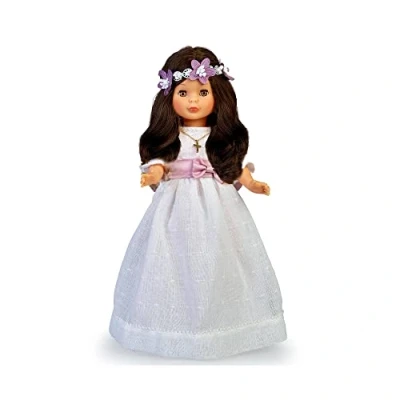 Imagen de Nancy Colección Comunión, Muñeca Vestida de Primera Comunión y Corona Flores, Morena, con Vestido Blanco, para Regalar, Multicolor