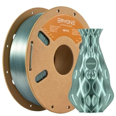Imagen de Filamento de PLA seda ERYONE para impresora 3D, 1,75 mm, tolerancia: ± 0,03 1 kg (2,2 libras) / carrete, Bronce(Verde esmeralda)
