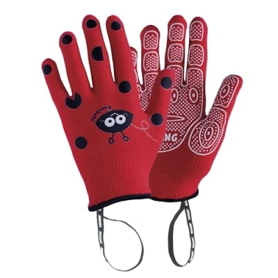 Imagen de ROSTAING Guantes de jardinería para niños Anabel Un par y Bricolaje Las Manos pequeñas delicadas la Seguridad Sus Hijos, Rojo