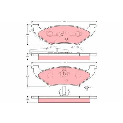 Imagen de TRW GDB4045 Juego de pastillas freno no preparado para indicador desgaste CHRYSLER: Voyager / Grand 3