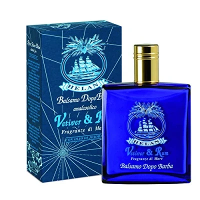 Imagen de Helan, Vetiver &amp; Rum, After Shave Hombre sin Alcohol, Crema Hidratante Facial para Después de Afeitar Cara Lenitiva y Emoliente contra Irritaciones Ardores No Grasa 100 ml