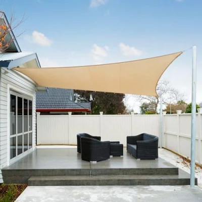Imagen de AXT SHADE Toldo Vela de Sombra Impermeable Rectangular 3x4m Protección Rayos UV para Exterior Terraza Patio Jardín Arena