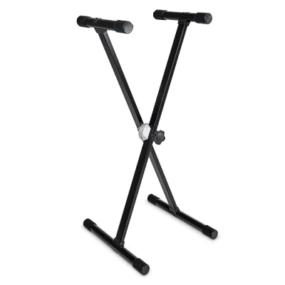 Imagen de GEWA Keyboard Stand KS 10, Baby Gear System, soporte para instrumentos (de tubo, fácil de plegar, regulable en altura y anchura), negro