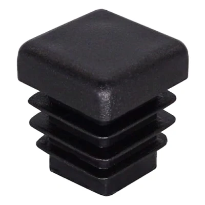 Imagen de SKIR&#039;CO 20 tapones cuadrados de plástico 15 x mm, tapas tubo mate, insertos cuadrados, para postes valla, color negro RAL 9005