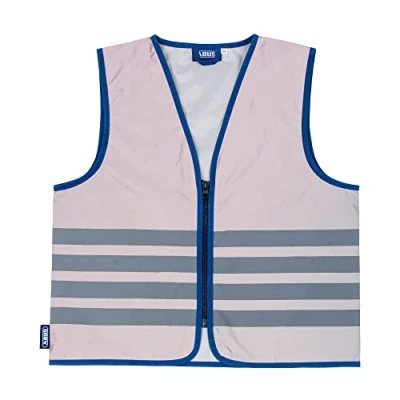 Imagen de ABUS chaleco de advertencia para niños Lumino Urban Vest Kids seguridad totalmente reflectante una mejor visibilidad nocturna con cremallera talla M