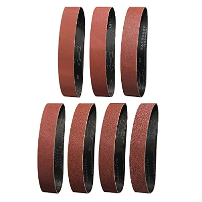 Imagen de Sruhrak Bandas de Lija 50 x 686 mm 2 Cada Uno Granos 40/60/80/120/180/240/400 Lijado Correas Para Lijadora Banda (14 UNIDADES)