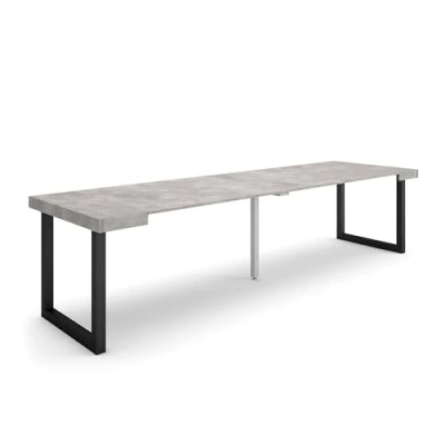 Imagen de Skraut Home Mesa Consola Extensible Comedor Plegable 300 para 14 comensales Patas Madera Maciza Estilo Moderno Cemento