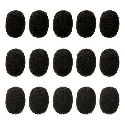 Imagen de Pantallas Antiviento de Micrófono Auriculares Solapa, Cubiertas Espuma, Mini Tamaño, 15 Piezas