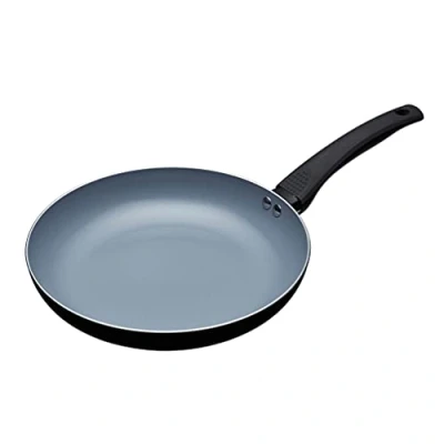 Imagen de MasterClass Sartén de inducción ecológica con antiadherente cerámico sin productos químicos más saludable, grande, aluminio / hierro, negro azul, 30 cm