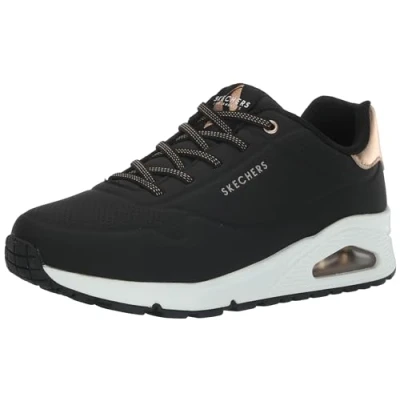 Imagen de Skechers Uno Shimmer Away, Zapatillas Mujer, Negro Blanco, 38 EU Ancho