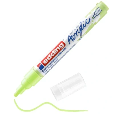 Imagen de edding 5100 marcador acrílico de trazo medio verde pastel 1 rotulador resistente al agua punta redonda 2 3 mm pintura acrílica para lienzo, papel kraft, madera y piedra