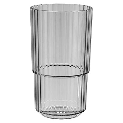 Imagen de APS Linea Vaso de plástico Tritan alta calidad con 0,5 litros, sin BPA, apilable, irrompible, reutilizable, apto para lavavajillas, 500 ml, gris