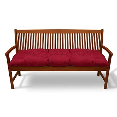 Imagen de Beautissu Cojines para Bancos Flair BK 100x50x10 cm Cómodo Acolchado Banco de jardín/Columpio Hollywood Rojo