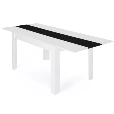 Imagen de IDMarket Georgia Mesa de comedor extensible rectangular (6 10 personas, 140 220 x 90 cm), color blanco y negro