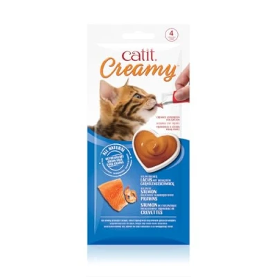 Imagen de Catit Comida húmeda para Gatos Creamy Salmón y Gambas 4x10g
