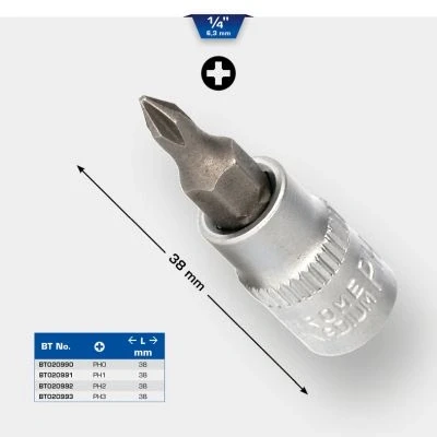 Imagen de KS TOOLS BT020992 Piezas insertables de llave cubo PH2