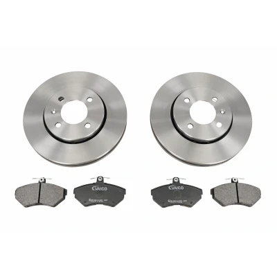 Imagen de VAICO V10 7397 Kit de discos y pastillas freno Eje delantero ventilado sin forro frenos VOLKSWAGEN: Lupo / 3L, Polo III Hatchback