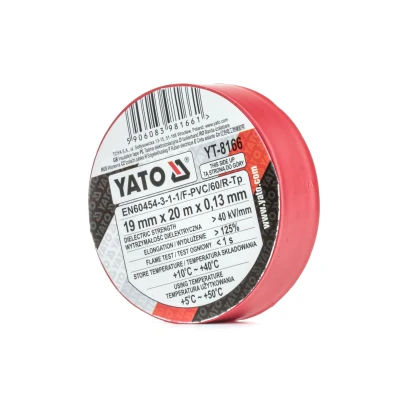 Imagen de YATO YT 8166 Cinta adhesiva 19 Rojo PVC 20 de un lado