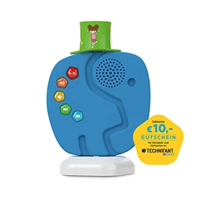 Imagen de TechniSat TECHNIFANT Reproductor y luz Nocturna para niños con Elefante (con Gorro Intercambiable Contenido de Audio, Bluetooth, batería, sin Internet ni suscripción)