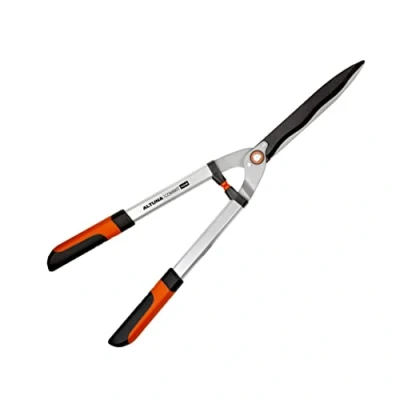 Imagen de Tijera Cortasetos Modelo J503 Hoja Ondulada Teflonada de 22 cm Mango Bimaterial Antideslizamientos Longitud 65 Con Topes Goma para Máximo Control Altuna