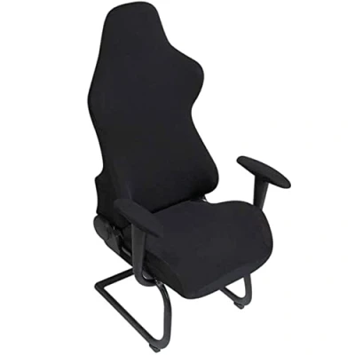 Imagen de Highdi Fundas para Sillas de Juego, Universal Lavable Elasticas Protectora Ordenador Oficina, Juegos, Reclinables, Cómodo Estilo Carreras (One Size,Negro)
